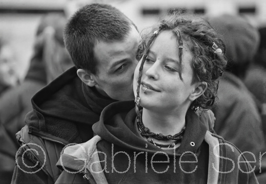 März 1999 – Teilnehmer an einer Demonstration gegen Rassismus