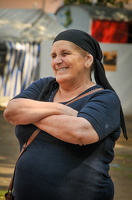 10. August 2013 – Mutter beim Kinder-Sommerfest für Geflüchtete auf dem Oranienplatz  in Berlin Kreuzberg