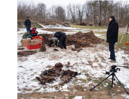 Februar 2015 im Areal der ehemaligen Festung Küstrin _Ausgrabungen und Bergung von Kriegstoten durch Spezialisten des polnischen Museums auf diesem Areal