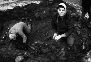 Februar 2015 im Areal der ehemaligen Festung Küstrin, Bergung von Kriegstoten