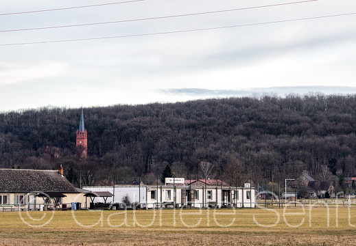 März 2020 Blick auf Reitwein, Ort an der Oder