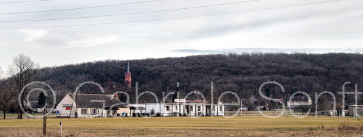 März 2020 Blick auf Reitwein, Ort an der Oder