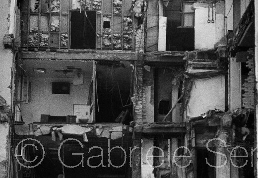 August 1999 Jugoslawien, .Belgrad , durch den Krieg zerbombter RTS Sender