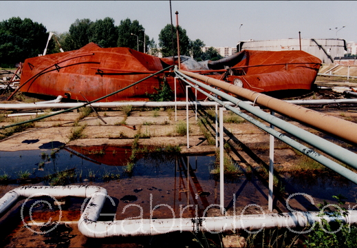 August 1999 Jugoslawien,Belgrad zerstörtes Heizwerk