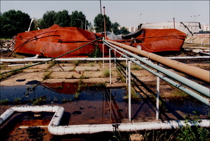 August 1999 Jugoslawien,Belgrad zerstörtes Heizwerk