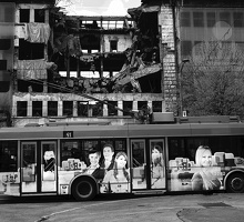 März 2014 im Zentrum von Belgrad, Kriegsschäden von 1999