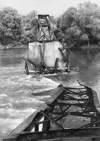 Die Brücke von Varvarin nach der Bombardierung 1999