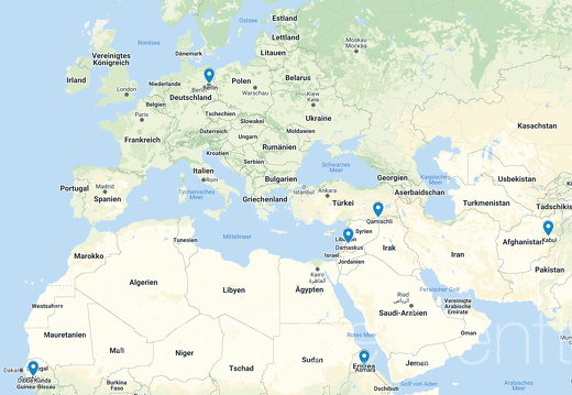 von dort überall kommen die Beteiligten 